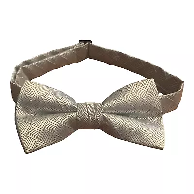 Mens Bow Tie Pre Tied Gray Black Vintage Adjustable Neck Size Tux Wedding Formal • $4.90