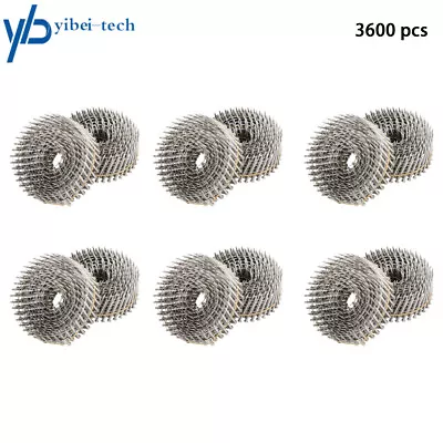 3600Pcs Siding Nails 15 Degree Wire Coil 2” × .09” Ring Shank Stainless Steel • $57.62