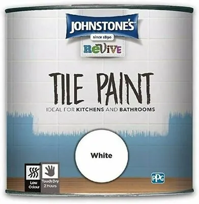 Johnstones Revive Tile Paint 750ml White - Ceramic Gloss Finish • £18.99