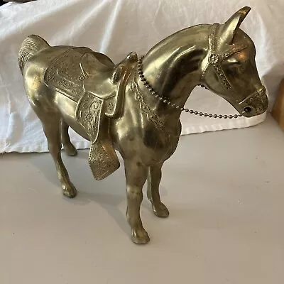 Vintage Large Pot Metal/ Cast Brass  Carnival Western Horse 10.5” • $25