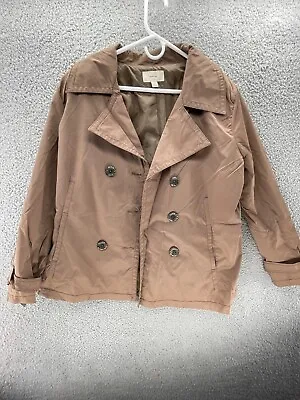 Merona Rain Jacket Womens XXL Windbreaker Light Coat Brown Cotton Blend RN 17730 • $12.99