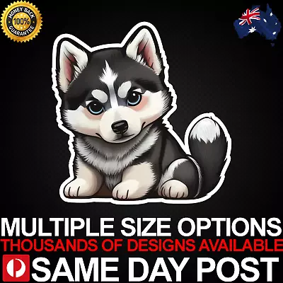 CUTE CHIBI HUSKY 7 Vinyl Car Sticker Decal Cheap Laptop Pet Love Dog Animal Wild • $4.95