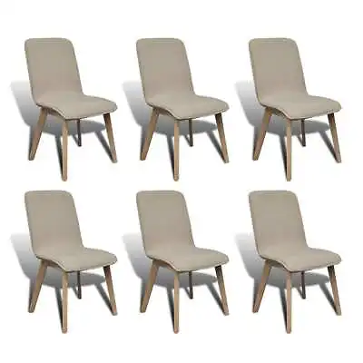 $790.99 • Buy 2/4/6x Solid Oak Wood Dining Chair Fabric Pad Kitchen Multi Colours VidaXL