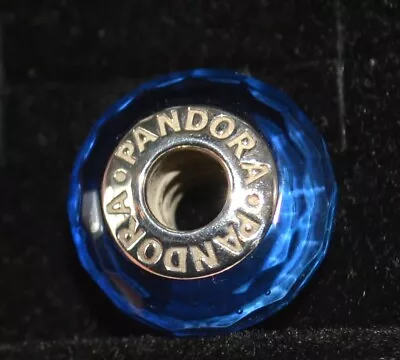 Authentic PANDORA Faceted Blue Murano Glass Charm/Spacer. FREE SHIPPING! • $25