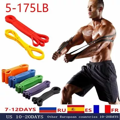 $26.99 • Buy Long Exercise Bands Rubber Stretch Resistance Expander Elastic Loop Fitness Tape