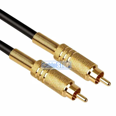 £13.95 • Buy HQ PRO SUBWOOFER Cable Single RCA Phono PLUG Audio Speaker Bass Lead GOLD