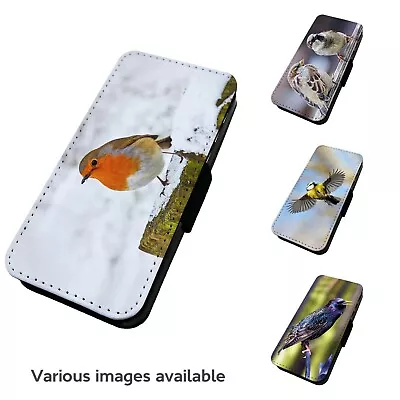 Printed Faux Leather Flip Phone Case For Huawei - Various Garden Birds • £9.75