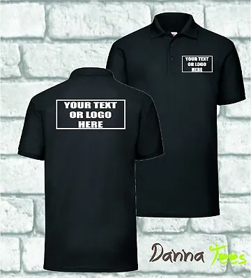 £11.99 • Buy Custom Printed Polo Shirt Personalised *Events *Stag Do *Business Text * Logo 