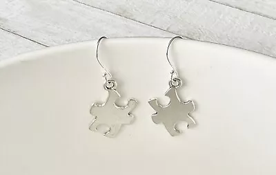 Puzzle Piece Earrings 925 Sterling Silver Autism Awareness • $18.99