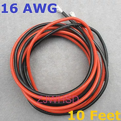 16 AWG 10 Feet (3m) Gauge Silicone Wire Flexible Stranded Copper Cables For RC • £6.69