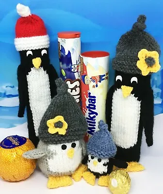 £2.85 • Buy KNITTING PATTERN 302: Christmas Penguin Chocolate Holder, Smarties Etc - 4 Sizes