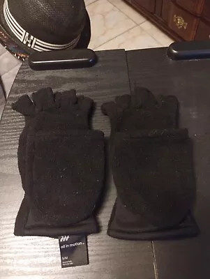 Men's Flip Top Fleece Gloves - All In Motion Black S/M • $8.49