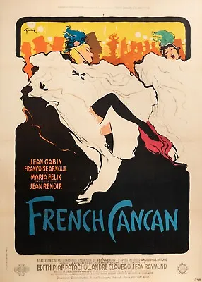 Original Movie Poster - Gruau - French Cancan - Moulin Rouge - Edith Piaf - 1955 • $3200