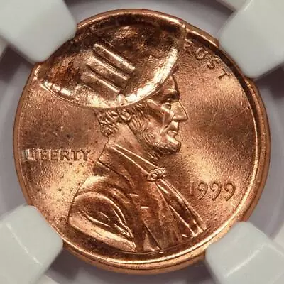$349.97 • Buy 1999 NGC MS63RD Brockage By Off Center Lincoln Cent Mint Error Very Rare