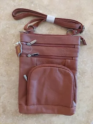 MAZE Men's Small Crossbody Bag - Brown Leather NEW • $14.99
