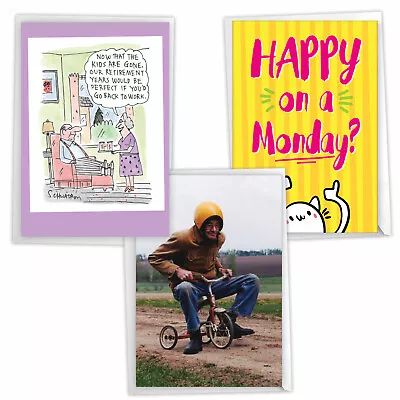 Asst. 3 Humorous Retirement Cards W/ Env. - 3 Designs 1 Each - Happily Retired • $9.98