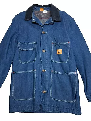 Big Ben Vintage Flannel Lined Denim Chore Coat Jacket Men’s Size 34 DOE Stencil • $49.99