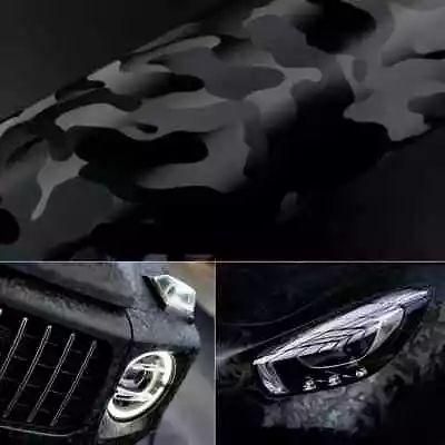 Car Vinyl Wrap Ghost Black Sticker Decal Film Bubble Free Camouflage Wrapping 3D • £3.99