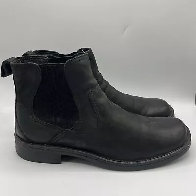 Born Nubuck Chelsea Boots Men’s Size 9M Black Pull On Block Heel M3365 • $37.99