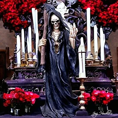 Grim Reaper Figurine Sculpture Ornament Gothic Pagan Wicca Fantasy Myth Home Art • £18.90