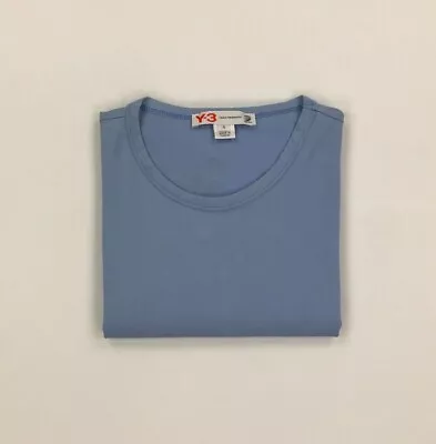 Men's Light Blue Y-3 T-Shirt XS Extra Small Logo Print Short Sleeve Crewneck B/C • £8.99