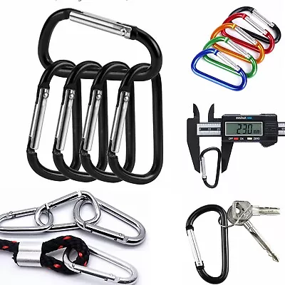 10x CARABINER Small Spring Clip Snap Clasp Hook Camping Keyring Karabiner D-Ring • £2.82