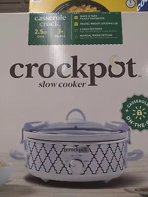 Crock-Pot 2.5-Quart Mini Casserole Crock Slow Cooker White/Blue • $59