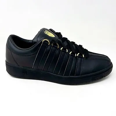 K-Swiss Classic 2000 Black Gold Mens Casual Shoes Sneakers Shoes 06506 015 • $57.95