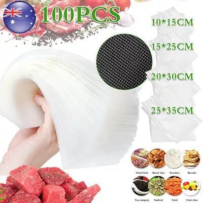 100/200Pack Food Vacuum Sealer Bags Vaccum Food Saver Storage Heat Seal Bag AUS • $16.69