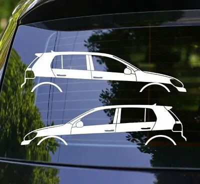 X2 Car Silhouette Decal Stickers For VW Golf Mk6 GTi GTD R 5-Door Volkswagen • $8.99