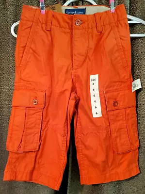 Vintage Express Boy's Orange Cargo Shorts Size 6 NWT • $8.80