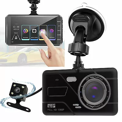 4  In Car Camera Recorder Dual Front And Rear HD 1080P Dash Cam Night Vision UK • £19.99