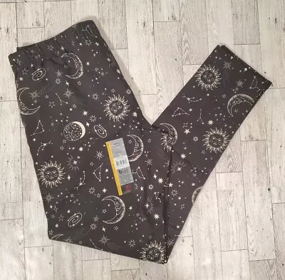 Celestial Ankle Leggings 3X Sun Moon Galaxy Black No Boundaries Juniors NEW • $9.99