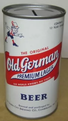 OLD GERMAN BEER Ss BANK CAN W/ ALPINE MAN Queen City Cumberland MARYLAND 1974 1+ • $5.95