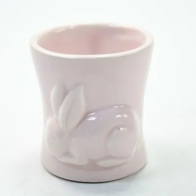 Vintage Egg Cup Figural Bunny Rabbit Hare Pink Glazed Ceramic 1950s #32  • £5.18