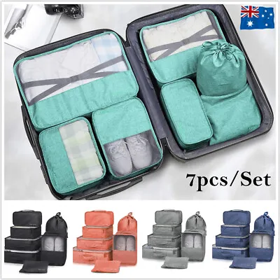 $21.90 • Buy Set Travel Storage Bags Clothes Organizer Packing Cubes Pouches Luggage Suitcase