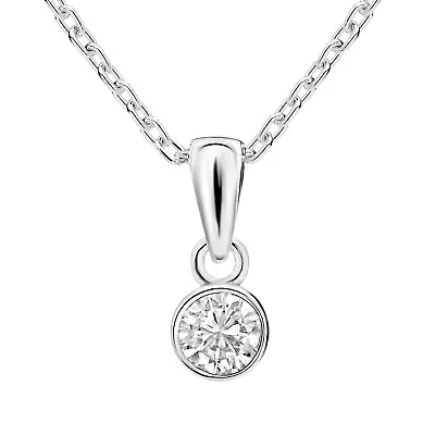 925 Sterling Silver Birthstone Necklace Crystal With Chain Gift Boxed (2 Sizes) • £13.99