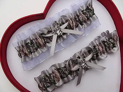 NEW Mossy Oak Camouflage Camo Silver White Wedding Garter Prom Sexy Hunter Chick • $13.46