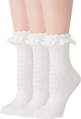 $21.74 • Buy Women Ankle Socks, Lace Ruffle Frilly Comfortable Cotton Socks Fashion Ladies Gi