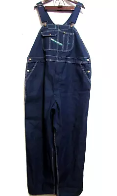 Key Overalls Men 48x30 Imperial Aristocrat Blue Denim Bib Carpenter Farmer Jeans • $29.99