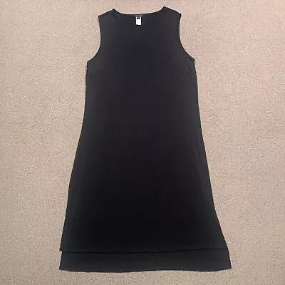 J Jill Wearever Dress 1X Black Knit Sleeveless High Side Slits Stretch Cover Up • $24.44