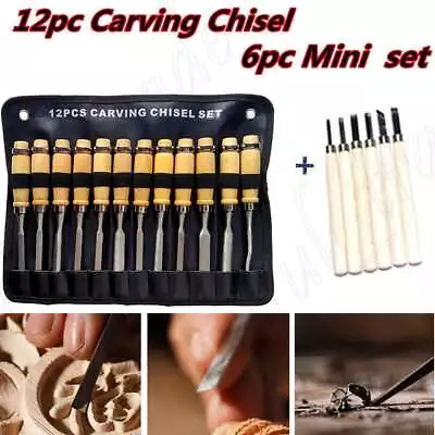 18Pcs Wood Turning Lathe Chisel Set Woodworking Carving Woodturning Tool In AU • $26.95