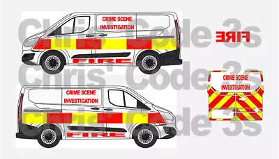 Code 3 Adhesive Vinyl Decal - Suit 1/76 Oxford Diecast Transit Custom - Fire CSI • £7.50