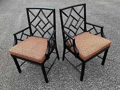 Pair Of Hickory Chair Company Fretwork Arm Chair From The James River Collection • $1195