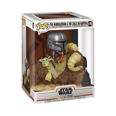 Funko POP Pop! Deluxe: Mandalorian - Mandalorian On Bantha With Child Multicolo • £22.39