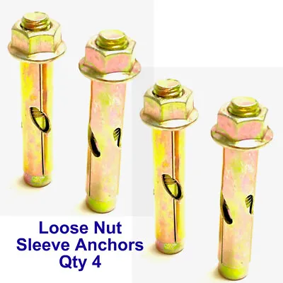 4 Sleeve Anchors Loose Nut Type   M8 - M20 Full Range In Stock • £6.76