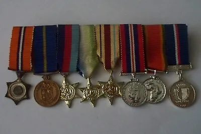 £74.99 • Buy South African Africa Group Of Miniature Medals X8 Mounted WWII Police
