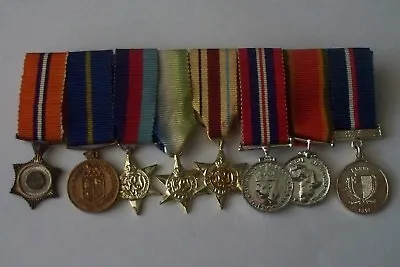 South African Africa Group Of Miniature Medals X8 Mounted WWII Police • £74.99