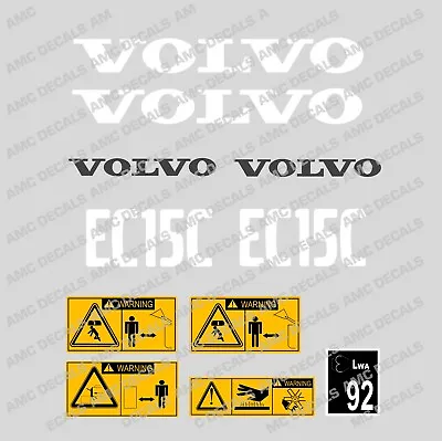 Volvo Ec15c Mini Digger Excavator Decal Sticker Set • £32.99