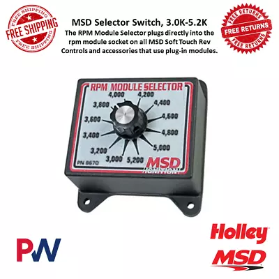 MSD RPM Module Selector Switch Range From 3.0K To 5.2K In 200 Increments #8670 • $139.92